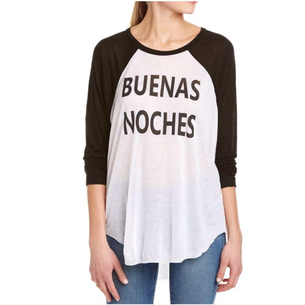 FOR SIENNA Buenas Noches Baseball Comfy Long Sleeve Spanish Tee Shirt Raglan